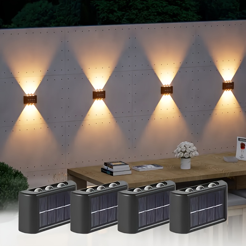 Outdoor Power Lights - ไฟ LED พลังงานแสงอาทิตย์สำหรับภายนอกอาคาร กันน้ำ ติดผนัง ส่องสว่างขึ้นและลง