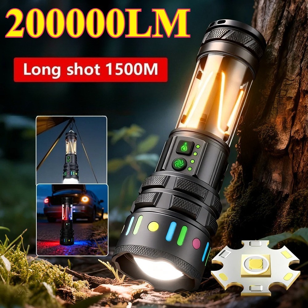 Outdoor Power Inc - ไฟฉาย LED สว่างพิเศษทรงพลัง ชาร์จเร็วแบบ Type-C ไฟฉายพกพาสำหรับใช้งานกลางแจ้งและไฟฉุกเฉินในชีวิตประจำวัน
