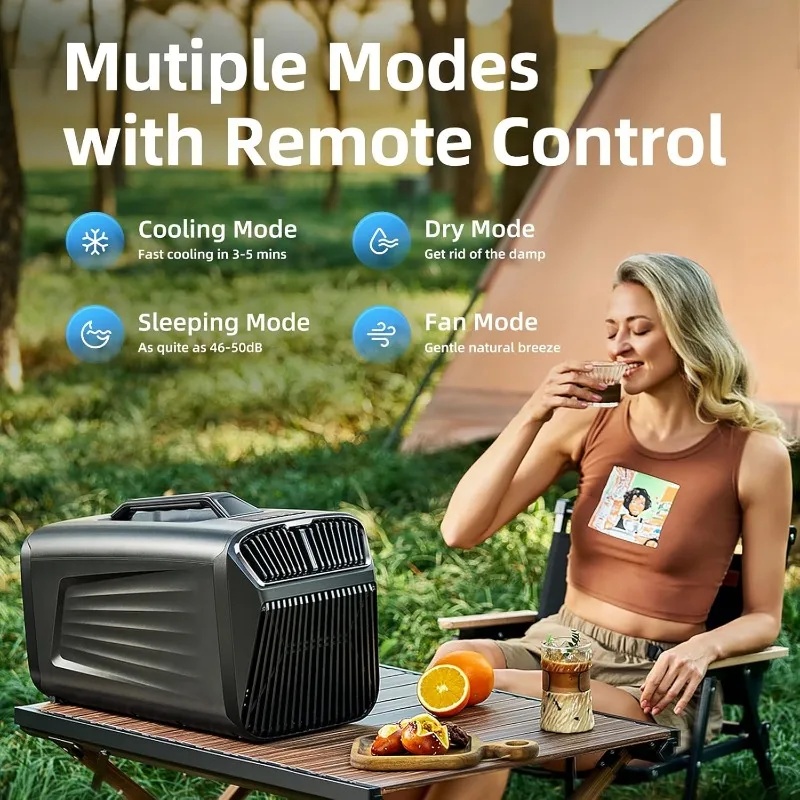 Outdoor Power Garage - เครื่องปรับอากาศแบบพกพา 5200BTU สำหรับเต็นท์ กำลังไฟต่ำ 500W เงียบ
