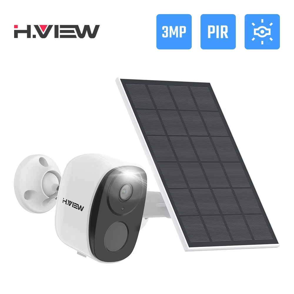 Outdoor Power Plus - H.VIEW PIR กล้องแบตเตอรี่ไร้สายกลางแจ้ง, กล้องรักษาความปลอดภัยอินเตอร์เน็ตไร้สาย 2K 3MP