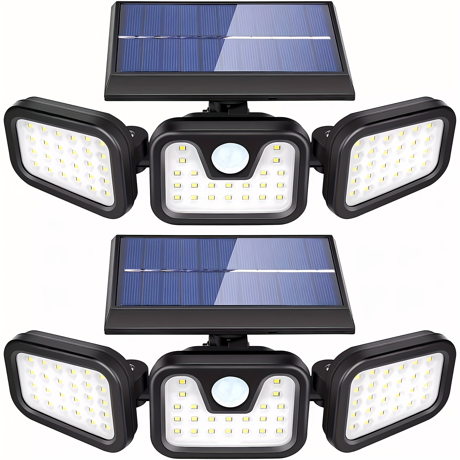 Outdoor Power Garage - 74 LED ไฟเซ็นเซอร์ตรวจจับความเคลื่อนไหวพลังงานแสงอาทิตย์ติดผนังกลางแจ้ง 3 ระดับความสว่าง ประตูหน้า