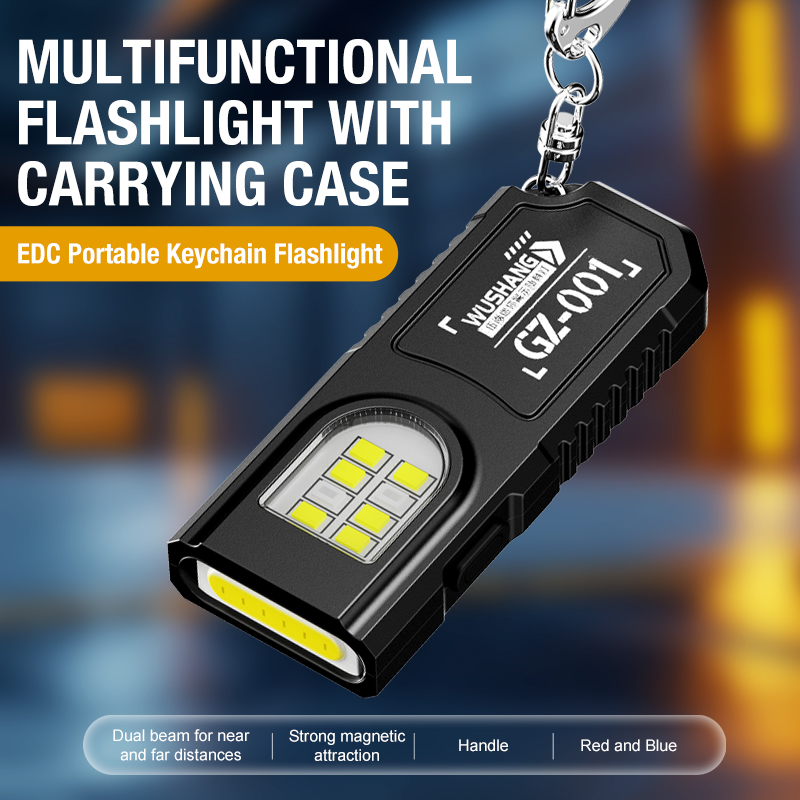 Outdoor Power Lights - ไฟฉายพกพาแบบพวงกุญแจ LED COB ชาร์จ USB ได้