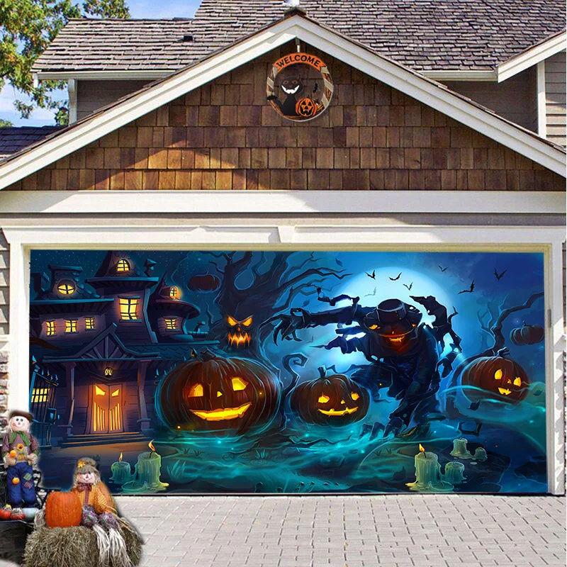 ป้ายตกแต่งประตูโรงรถธีมฮาโลวีน - Outdoor Power Garage บทวิจารณ์และราคา