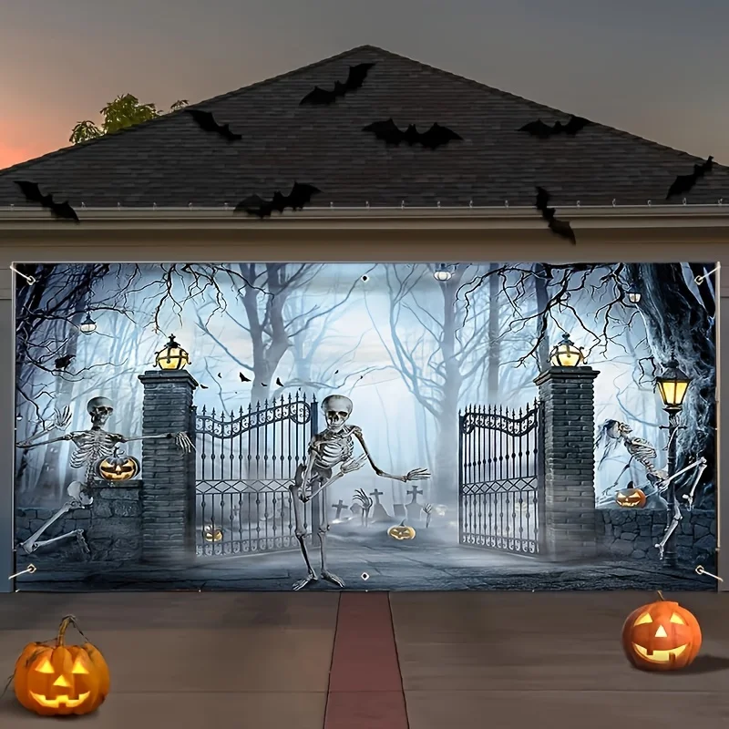 ป้ายตกแต่งประตูโรงรถธีมฮาโลวีน - Outdoor Power Garage บทวิจารณ์และราคา