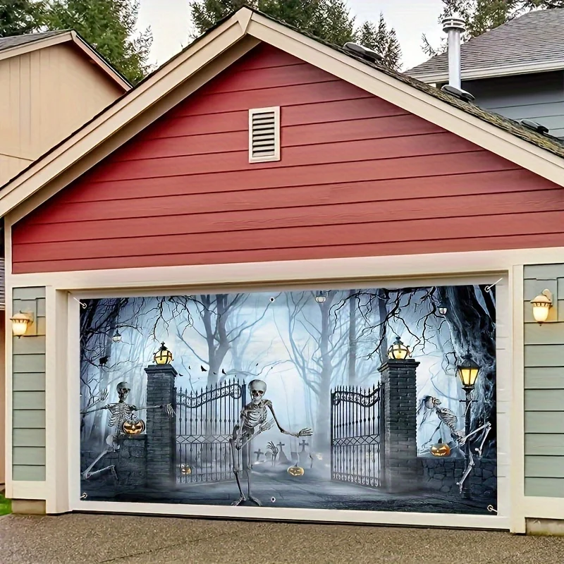 ป้ายตกแต่งประตูโรงรถธีมฮาโลวีน - Outdoor Power Garage บทวิจารณ์และราคา