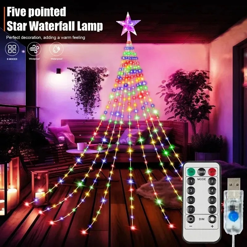 ไฟสาย LED รูปดาวแบบน้ำตก ใช้พล - Outdoor Power For Christmas Lights บทวิจารณ์และราคา