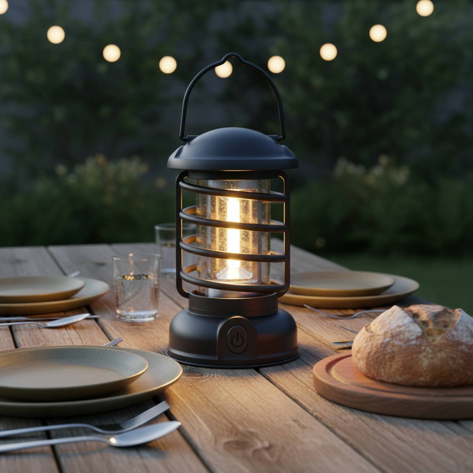 โคมไฟตั้งแคมป์สไตล์เรโทร แหล่ง - Outdoor Power Lights บทวิจารณ์และราคา