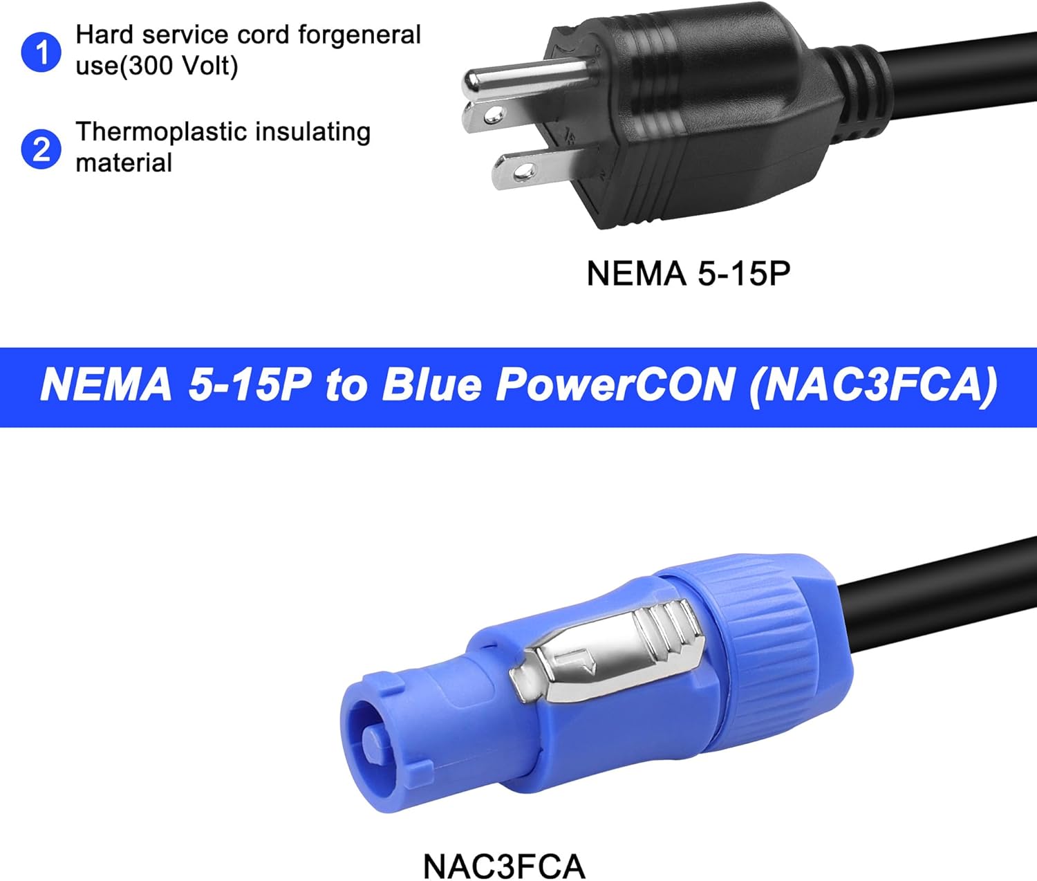 สายไฟ AC แบบ 3 ขา NEMA 5-15P ต - Outdoor Power Vac บทวิจารณ์และราคา