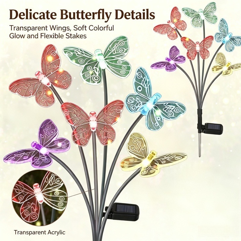 ไฟประดับสวนรูปผีเสื้อพลังงานแส - Outdoor Power Lights บทวิจารณ์และราคา