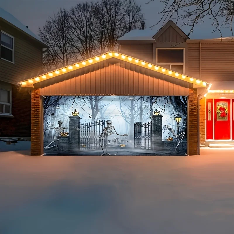 แบนเนอร์ประตูโรงรถฮาโลวีนสุดหล - Outdoor Power Garage บทวิจารณ์และราคา